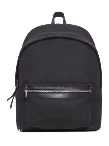 CITY BACKPACK IN NYLON CANVAS AND LEATHER - Man - Saint Laurent - Modalova