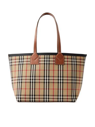 Medium London tote in Check cotton - - Woman - Burberry - Modalova