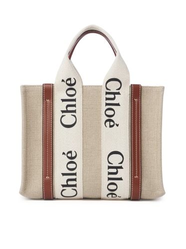 WOODY SMALL LINEN TOTE BAG - Woman - Chloe` - Modalova