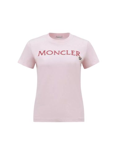 T-SHIRT WITH EMBROIDERED LOGO - - Woman - Moncler - Modalova