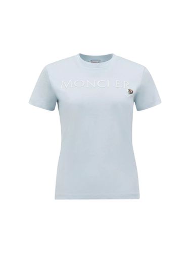 T-SHIRT WITH EMBROIDERED LOGO - - Woman - Moncler - Modalova