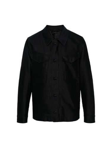 Spread-collar cotton shirt jacket - - Man - Tom Ford - Modalova