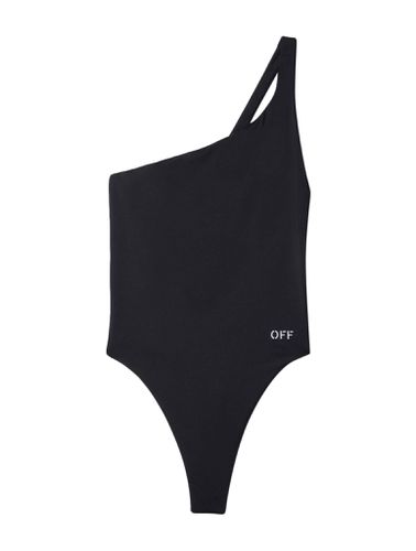 One-shoulder one-piece swimsuit with Off Logo - - Woman - Off-white - Modalova