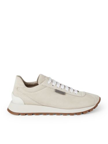 Suede runners with Shiny Tab - - Woman - Brunello Cucinelli - Modalova