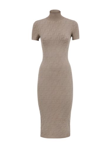 Dove gray FF viscose dress - - Woman - Fendi - Modalova