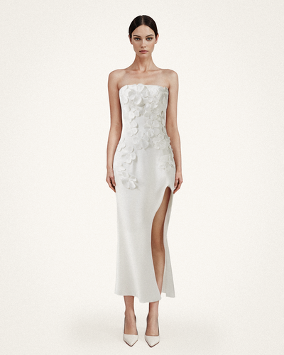 Floral Embroidered Long Dress - White - JW PEI - Modalova