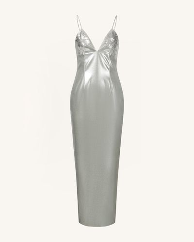 Ayliua Sweetheart-Neckline Rhinestones Embellished Silver Long Dress - Silver - JW PEI - Modalova