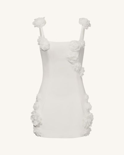 Elaina White Rosette Applique Mini Dress - White - JW PEI - Modalova