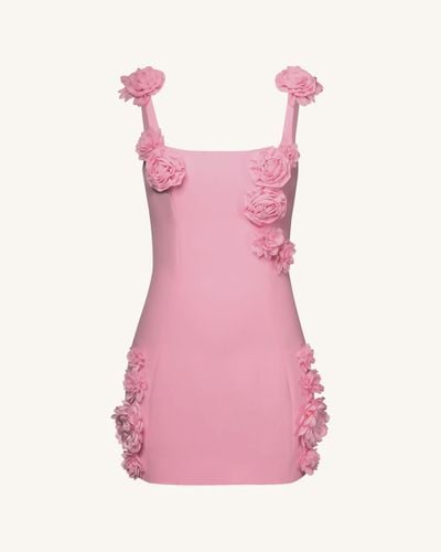 Elaina Pink Rosette Applique Mini Dress-Pink - JW PEI - Modalova