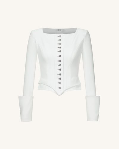 Lydia Corset-Inspired Blazer - White - JW PEI - Modalova