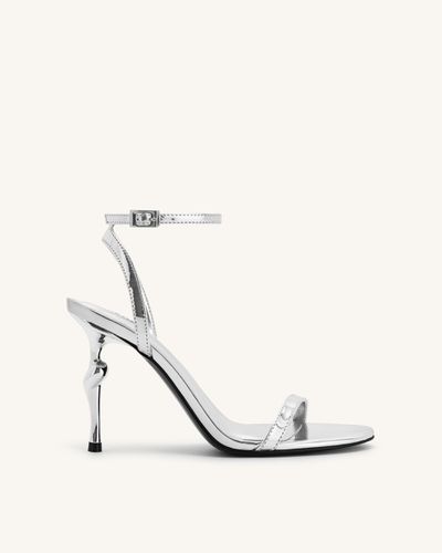 Alivia Gold Metal Heel Sandals - Silver - JW PEI - Modalova