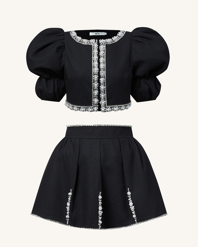 Pearl-Embellished Tweed Set - Black - JW PEI - Modalova