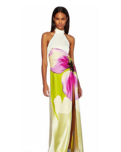 Olivia Floral Halter Gown - Multicolor - JW PEI - Modalova