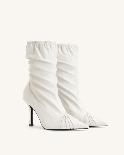 Joanne Paneled Detailing leather Ankle Boots - White - JW PEI - Modalova