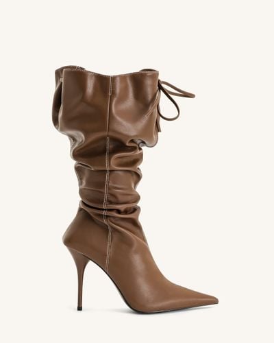 Olivia Leather High Heel Boots - Brown - JW PEI - Modalova