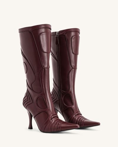 Odette Futuristic Heeled Bike Boots - Burgundy - JW PEI - Modalova