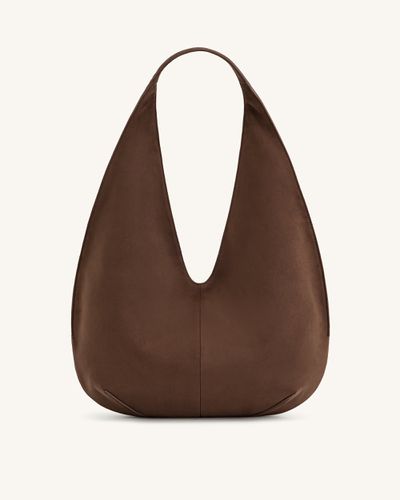 Dara Faux Suede Hobo Bag - Mocha Brown - JW PEI - Modalova