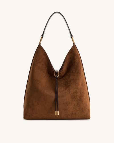 Aria Faux Suede Shoulder Bag - Brown - JW PEI - Modalova