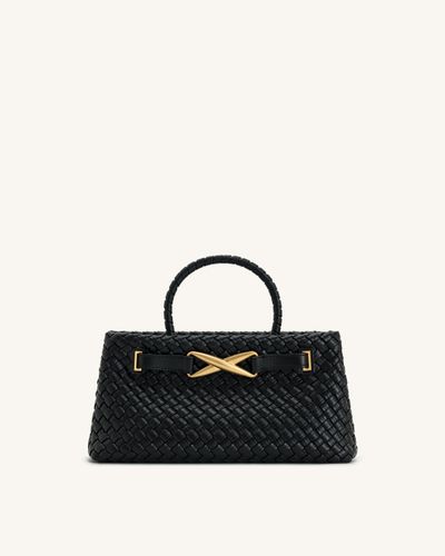 Elora Woven Tote Bag - Black - JW PEI - Modalova