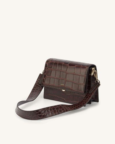 Mini Flap Bag - Brown Croc - JW PEI - Modalova