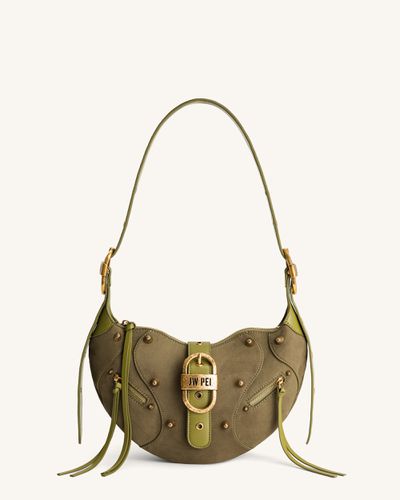 Women's Tessa Suede Shoulder Bag - Dark Olive - JW PEI - Modalova