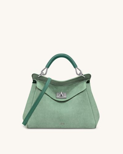 Sac à main classique en suédine Lucia – Vert matcha - JW PEI - Modalova