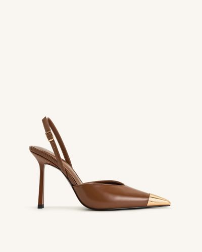 Escarpins slingback Savannah à bout doré - Marron - JW PEI - Modalova