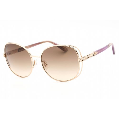 Women's Sunglasses - Gold Full Rim Brown Grey Gradient Lens Frame / BB7201 710 - Bebe - Modalova