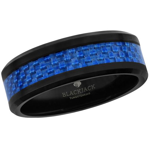 Men's Black and Blue Tungsten Ring - SW-2123 - Blackjack - Modalova