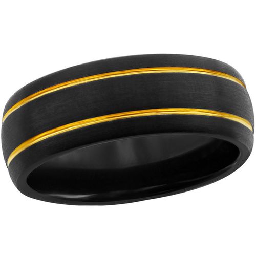 Men's Black and Gold Tungsten Ring - SW-2101 - Blackjack - Modalova
