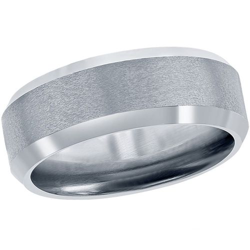 Men's Brushed Silver Tungsten Ring - SW-2079 - Blackjack - Modalova