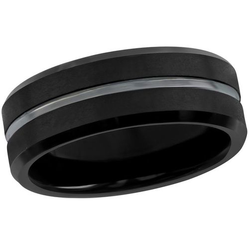 Men's Polished Black Tungsten Ring - SW-2075 - Blackjack - Modalova