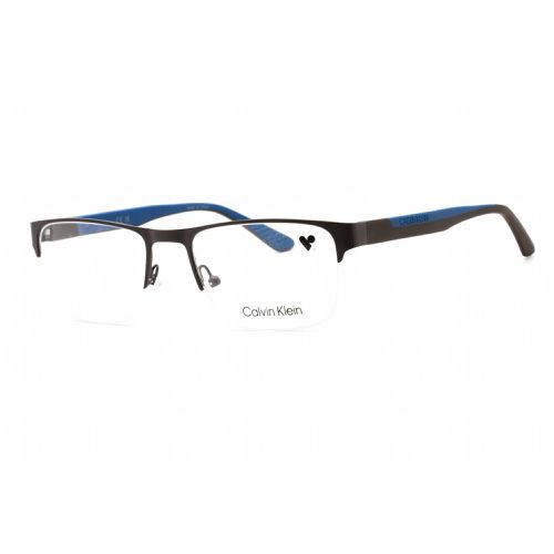 Men's Eyeglasses - Matte Brown Half Rim Frame Clear Lens / CK21304 201 - Calvin Klein - Modalova