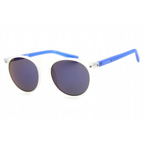 Unisex Sunglasses - Matte Crystal Clear Round Frame / R740S 971 - Calvin Klein Retail - Modalova