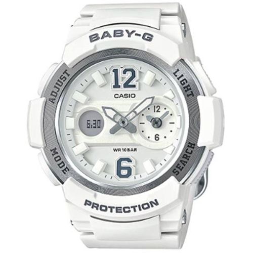 Women's Watch - Baby-G Alarm White Resin Strap Analog-Digital / BGA210-7B4 - Casio - Modalova