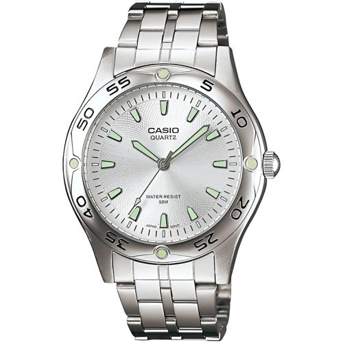 Men's Watch - Enticer Quartz Silver Tone Dial Bracelet / MTP-1243D-7A - Casio - Modalova