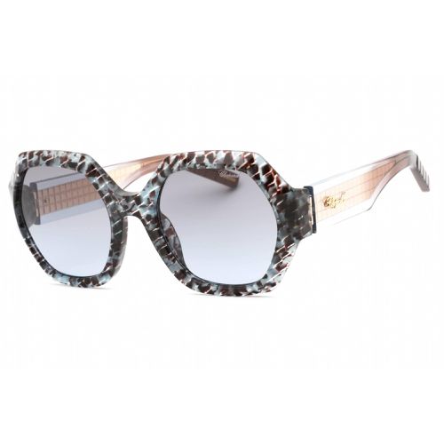 Women's Sunglasses - Havana Acetate Irregular Full Rim Frame / SCH362M 0T66 - Chopard - Modalova