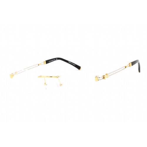 Men's Eyeglasses - Shiny Gold/Silver Titanium Rectangular Frame / PC75088 C03 - Charriol - Modalova