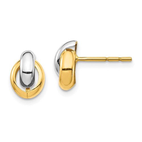 K & White Rhodium Oval Post Earrings - Jewelry - Modalova