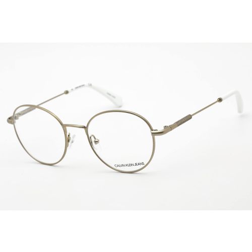 Unisex Eyeglasses - Brushed Gold Metal Round Frame / CKJ157AF 702 - Calvin Klein Jeans - Modalova
