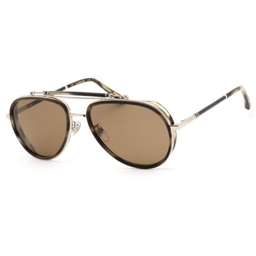 Men's Sunglasses - Shiny Brown Striped Havana and Gold Frame SCHF24 7HLP - Chopard - Modalova