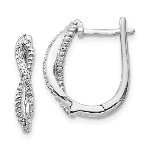 K White Gold Diamond & Twisted Rope Hinged Post Earrings - Jewelry - Modalova