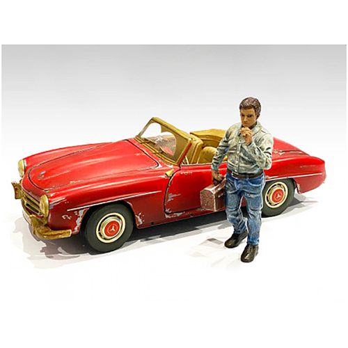 Figurine - Auto Mechanic Chain Smoker Larry for 1/18 Scale Models - American Diorama - Modalova