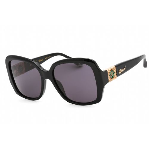 Men's Sunglasses - Shiny Black Rectangular Frame Grey Lens / SCH288S 700Y - Chopard - Modalova