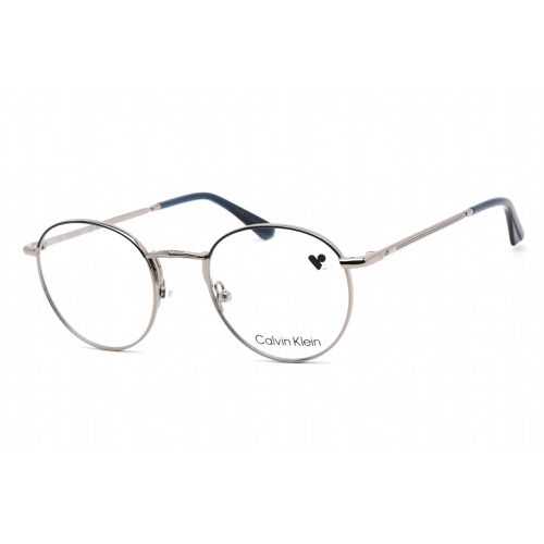 Unisex Eyeglasses - Clear Lens Blue Metal Round Shape Frame / CK21123 438 - Calvin Klein - Modalova