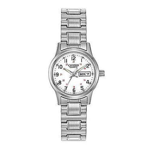 EQ0580-95A Women's Easy Reader White Dial Expansion Steel Bracelet Watch - Citizen - Modalova