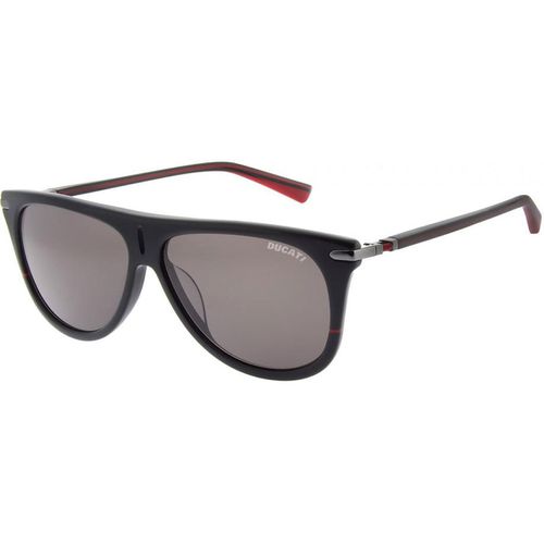 Unisex Sunglasses - Black and Red Acetate Oval Frame / 5007-001-59-12-140 - Ducati - Modalova