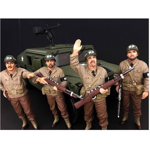 Figure Set - WWII Military Police For 1:18 Scale Models, 4 Piece - American Diorama - Modalova