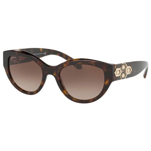 Women's Sunglasses - Dark Havana Plastic Cat Eye Frame / BV8221B 504/13 - BVLGARI - Modalova