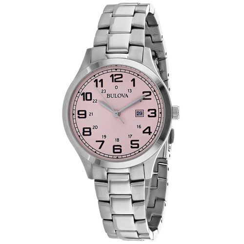 Women's Quartz Watch - Classic Pink Dial Stainless Steel Bracelet / 96M143 - Bulova - Modalova